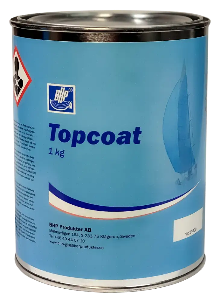 BHP Topcoat 1kg 80540 valkoinen/harmaa - Lasikuitutarvikkeet - D138519 - 1