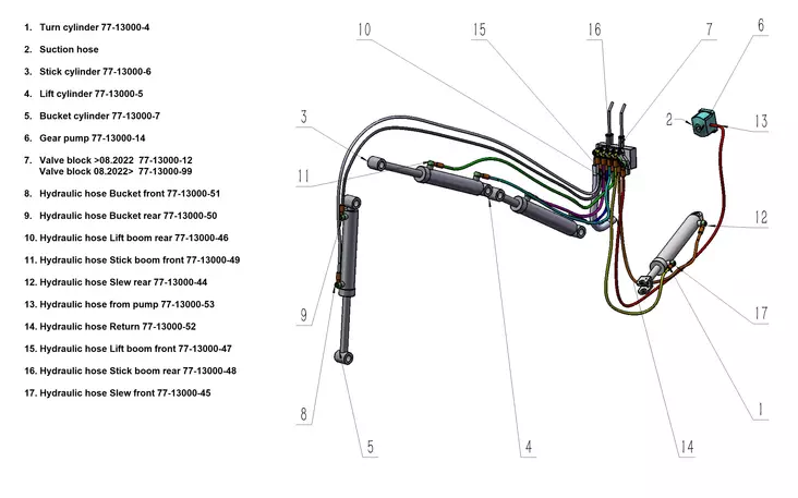 Bronco Hydrauliletku Paluu 77-13000 - Mönkijän kaivuulaitteet - D447259 - 1