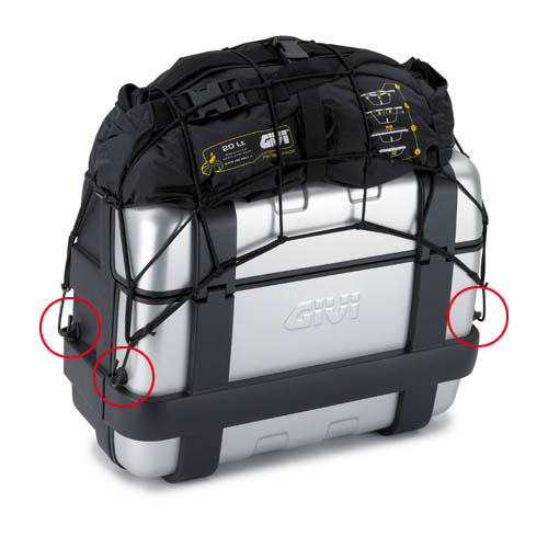 Givi Four rings kit for T10N elastic net anchor - Moottoripyörän laukkujen tarvikkeet - D147679 - 1