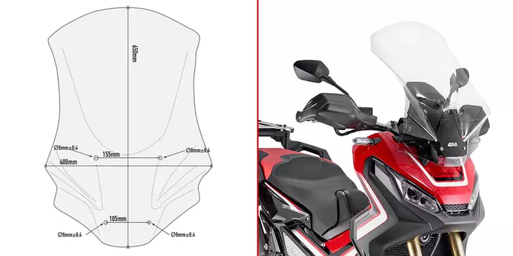GIVI SPOILER HONDA X-ADV (2017) - Moottoripyörän tuulisuojat - D332129 - 1