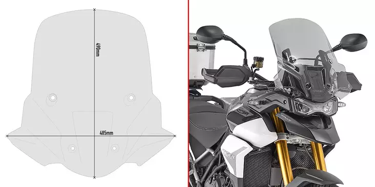 GIVI SPOILER T.TIGER 900 2020 FUME' - Moottoripyörän tuulisuojat - D403929 - 1