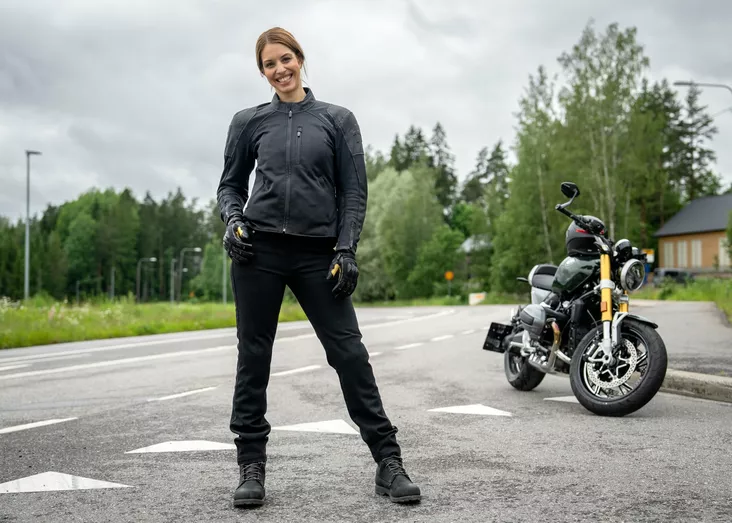 Halvarssons Ajofarkut Rogen Woman Musta - Kevyet moottoripyörähousut / farkut - D527229 - 1