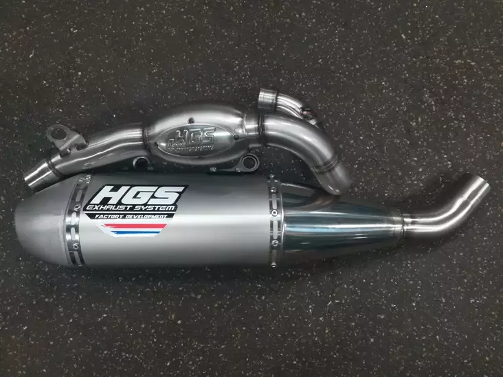 HGS Täysputkisto 4T KTM450/500EXC-F EC450/500 TE450/501 24-.. Grey Steel cap - Moottoripyörän pakoputkistot - D499359 - 1