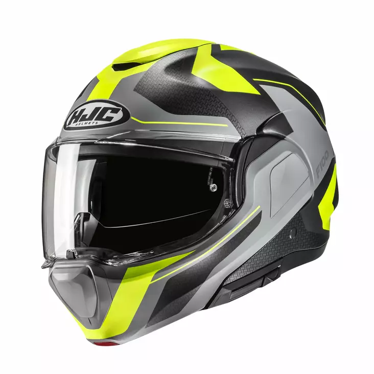 HJC Kypärä F100 Bios Musta/Fluo Keltainen MC3HSF - Avattavat kypärät - D504349 - 1