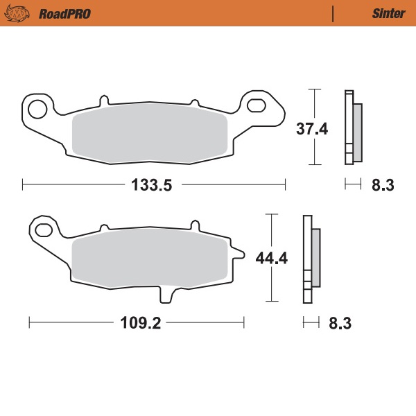 Moto-Master Jarrupalat RoadPRO Sinter eteen GSX600F 98-06 ZR-7 99-04 - Moottoripyörän jarrupalat - D245169 - 1