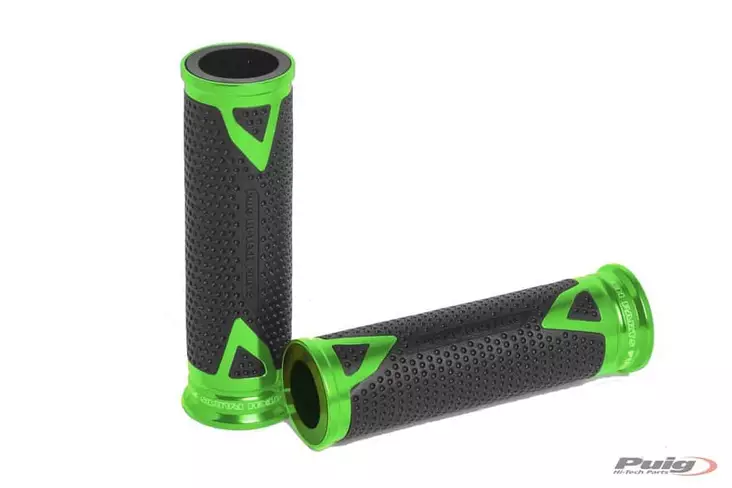 Puig Grips By Pair Puig Hi-Tech Radical Alu 123Mm C/Gre - Moottoripyörän kahvakumit - D301389 - 1