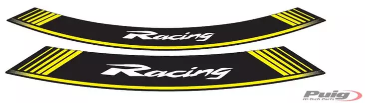 Puig Kit 8 Rim Strips Racing C/Yellow - Moottoripyörän vanneteipit - D298679 - 1
