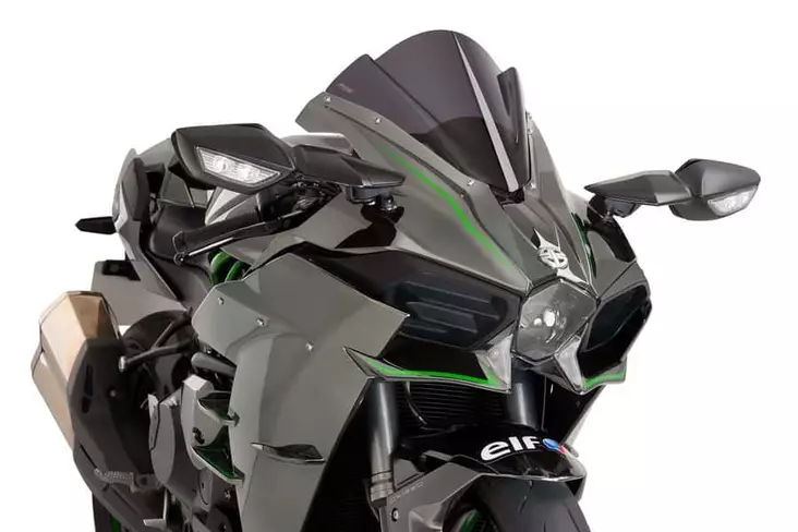 Puig Racing Screen Kawasaki Ninja H2/H2R 15'-22' C/Dark - Moottoripyörän tuulisuojat - D301029 - 1
