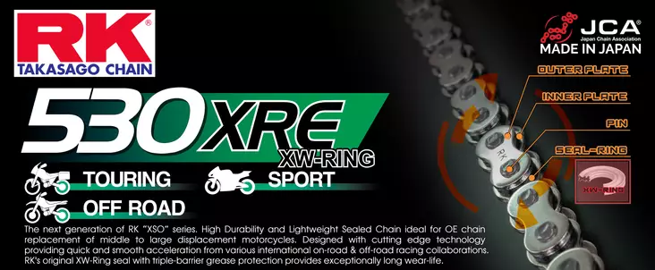 RK 530XRE XW-rengasketju +CLF(niittil.) - Ketjut 530 - D494829 - 1