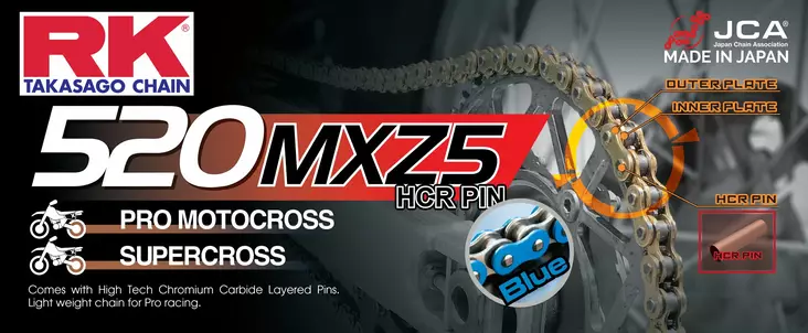 RK BB520MXZ5 Offroad Pro ketju Sininen +CL (Jousil.) - Ketjut 520 - D501499 - 1