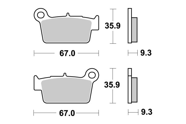 Sbs Jarrupalat Racing Sintered - Moottoripyörän jarrupalat - D21199 - 1