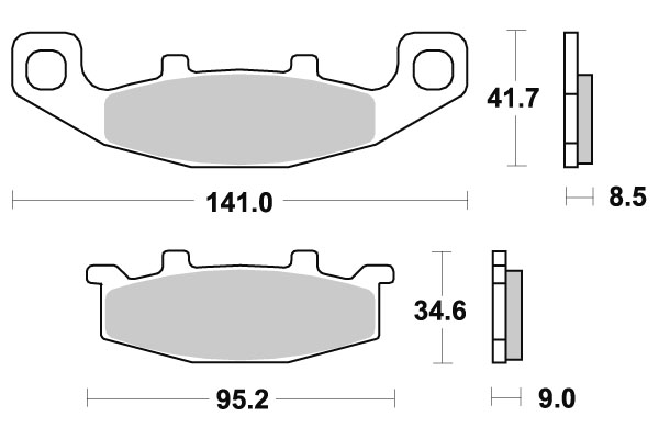 Sbs Jarrupalat Sintered Taakse - Moottoripyörän jarrupalat - D2589 - 1