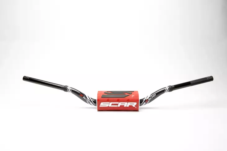 Scar Handlebar O² COLOR Ø28,6 (1 1/8”) - RC - BLACK Bar - RED Bar pad - Moottoripyörän ohjaustangot - D480449 - 1