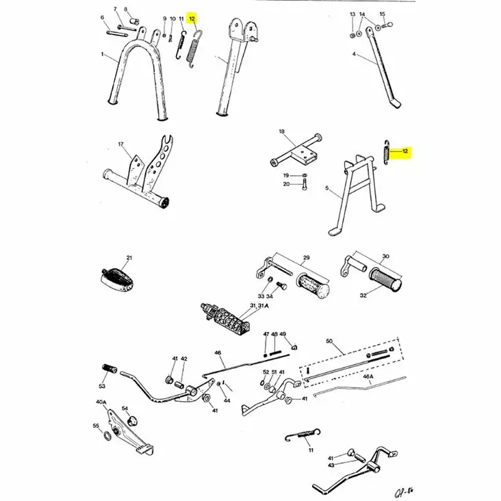 Seisontatuen jousi, Tunturi - Mopon Sivutuet - D480139 - 1