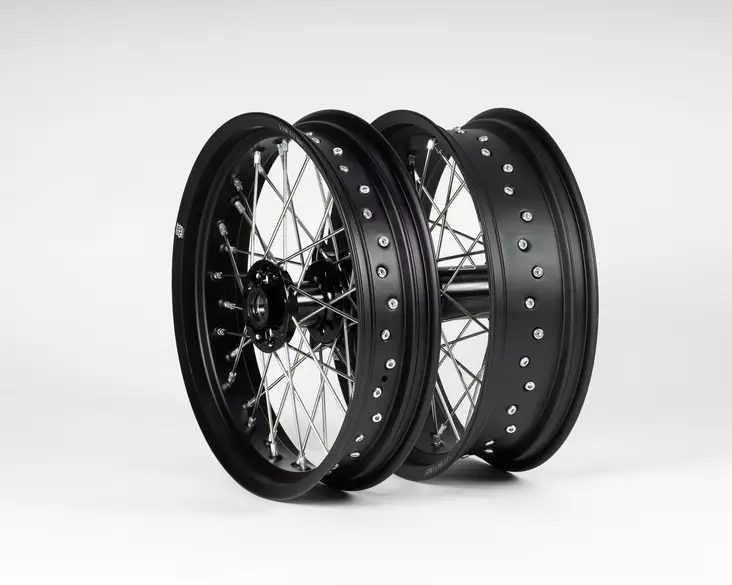 TMV KTM/HVA/GasGas Supermoto Musta/Musta vannesarja 3.5-17/5.0-17 - Moottoripyörän täydelliset vanteet - D446899 - 1