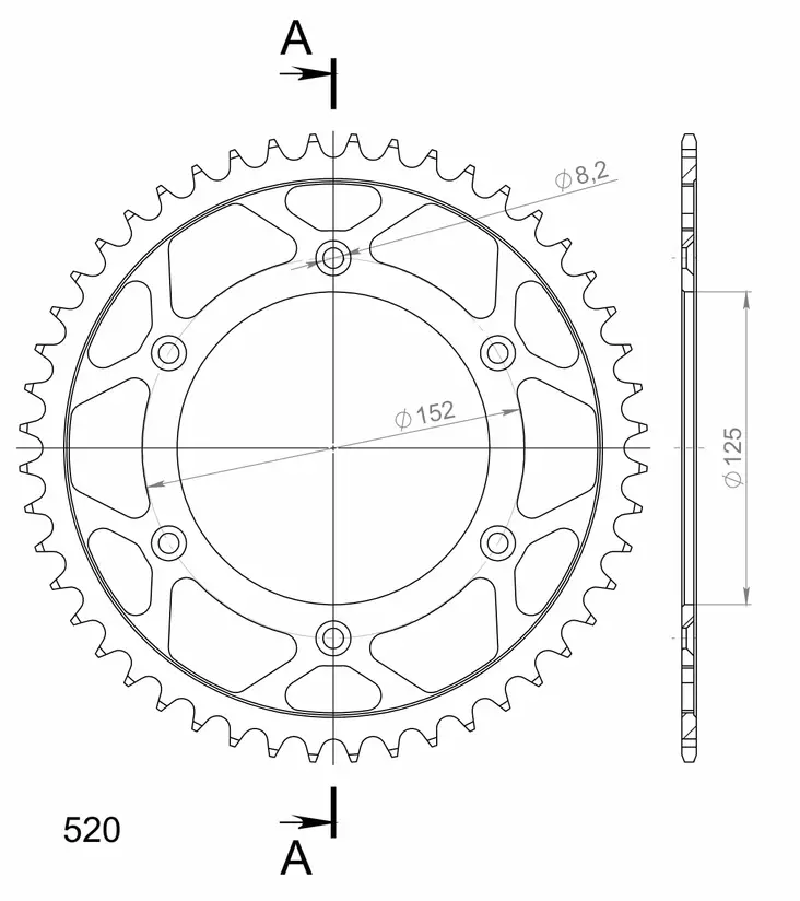 Supersprox Teräs takaratas RFE-8000:48 - Moottoripyörän takarattaat - D305859 - 1