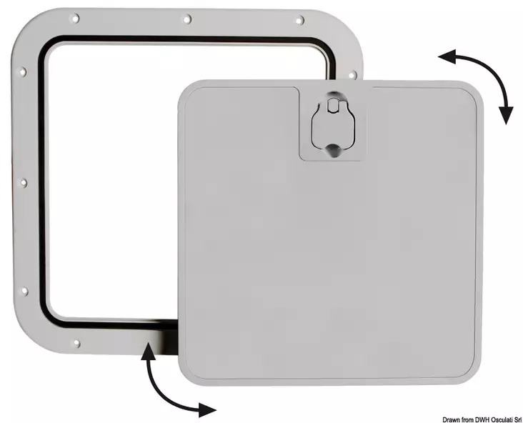 Tarkistusluukku harmaa 375x375mm - Veneen Luukut & lokerot - D160019 - 1