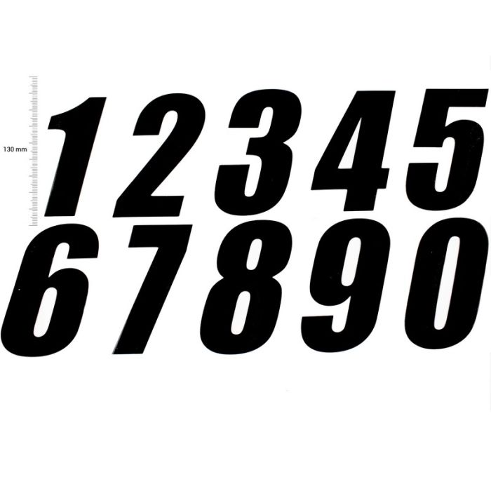 TMV Pro Digits 130mm Black '6' (3pcs) - Numeropohjat ja kilpanumerot - D450109 - 1