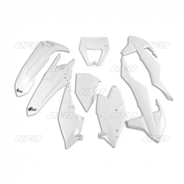 UFO Muovisarja 6-osainen Valkoinen 047 KTM EXC/EXC-F 125-450 17-19 - Moottoripyörän muovisarjat - D268629 - 1